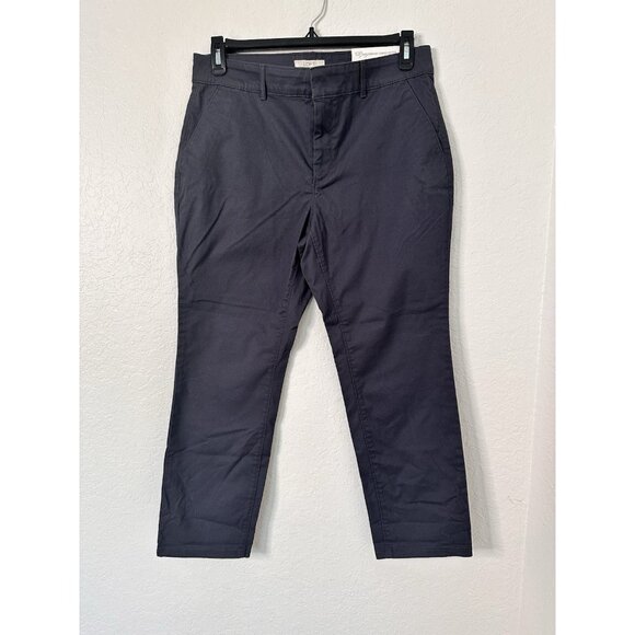 LOFT Women's Girlfriend Chino Gray Stretch Pants Size 12P Slim through The Hip - Picture 1 of 5